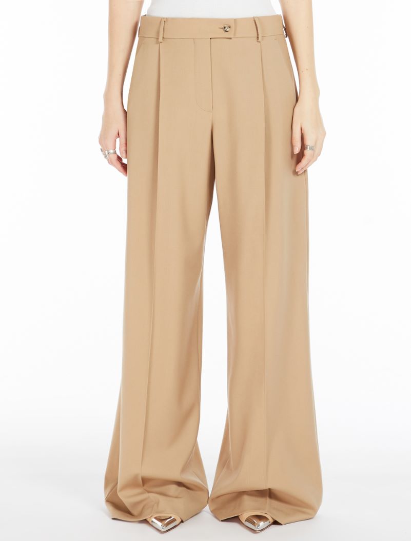 Oversized stretch wool trousers - BEIGE - Sportmax