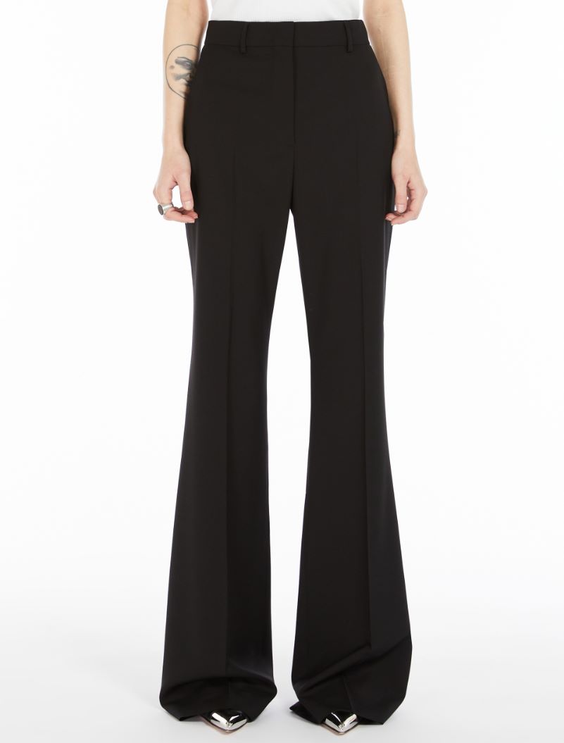 Flared stretch wool trousers - BLACK - Sportmax