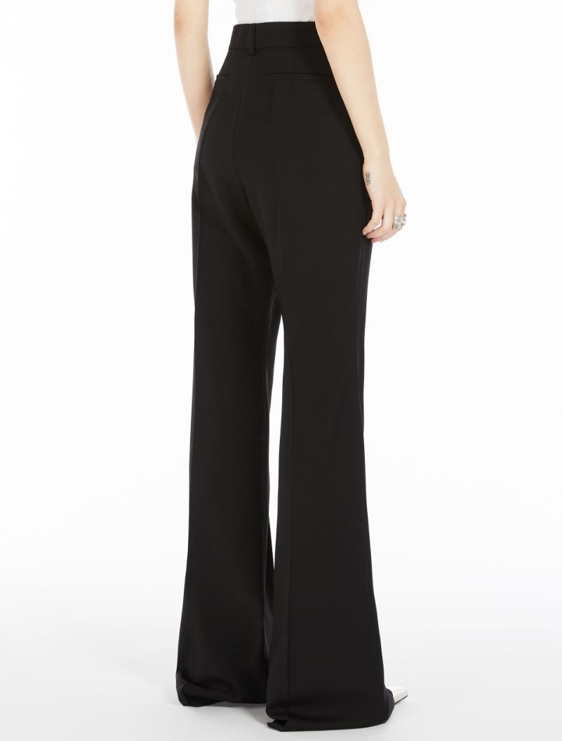 Flared stretch wool trousers - BLACK - Sportmax