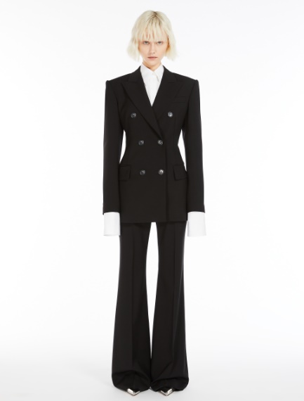 Pantalone flare in lana stretch - NERO - Sportmax