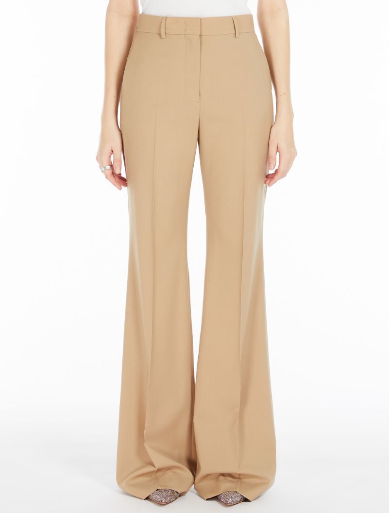 Flared stretch wool trousers - BEIGE - Sportmax