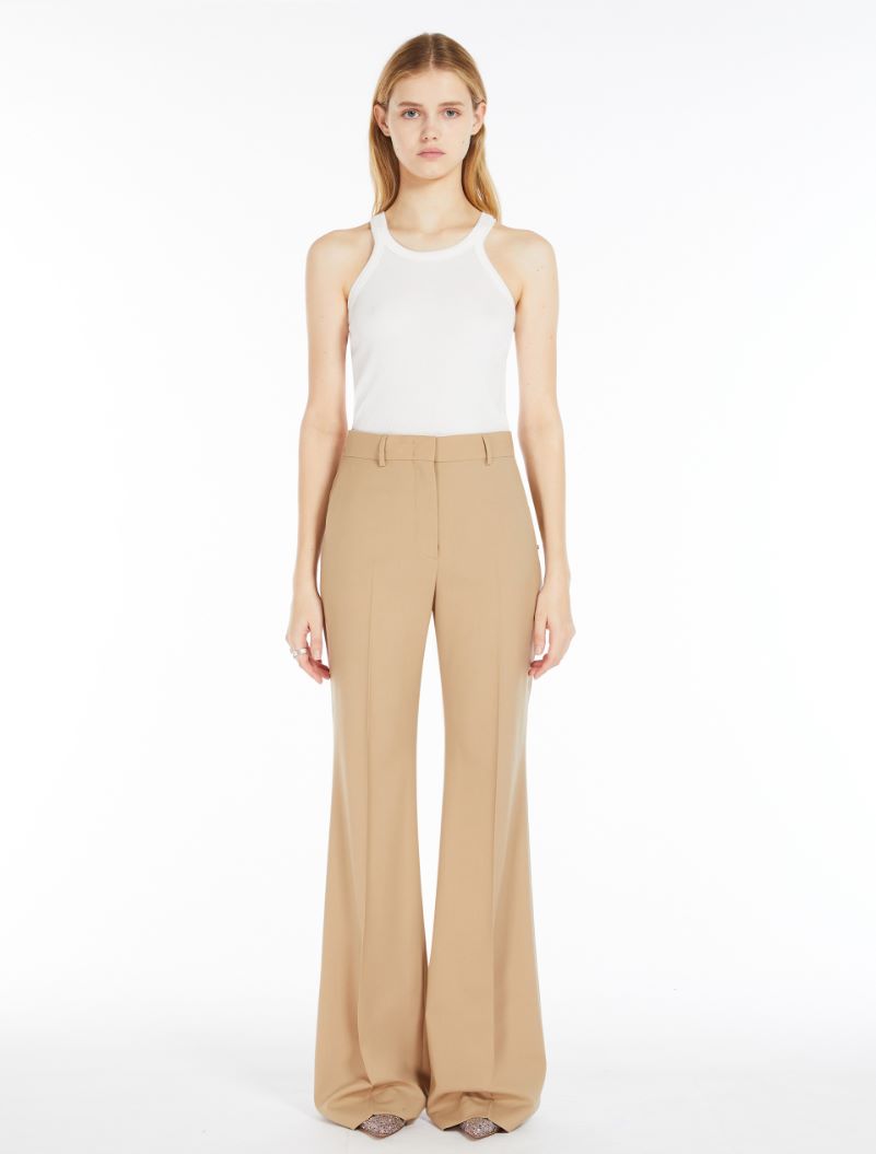 Flared stretch wool trousers - BEIGE - Sportmax