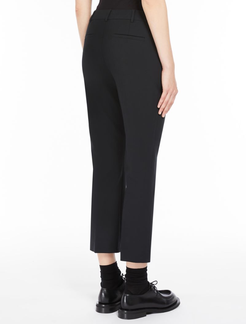 Flared stretch cotton trousers - BLACK - Sportmax