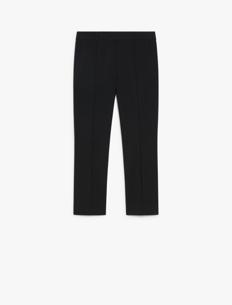 Flared stretch cotton trousers - BLACK - Sportmax