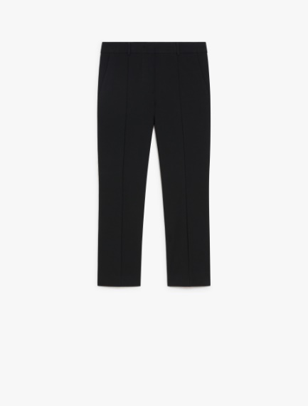 Flared stretch cotton trousers - BLACK - Sportmax