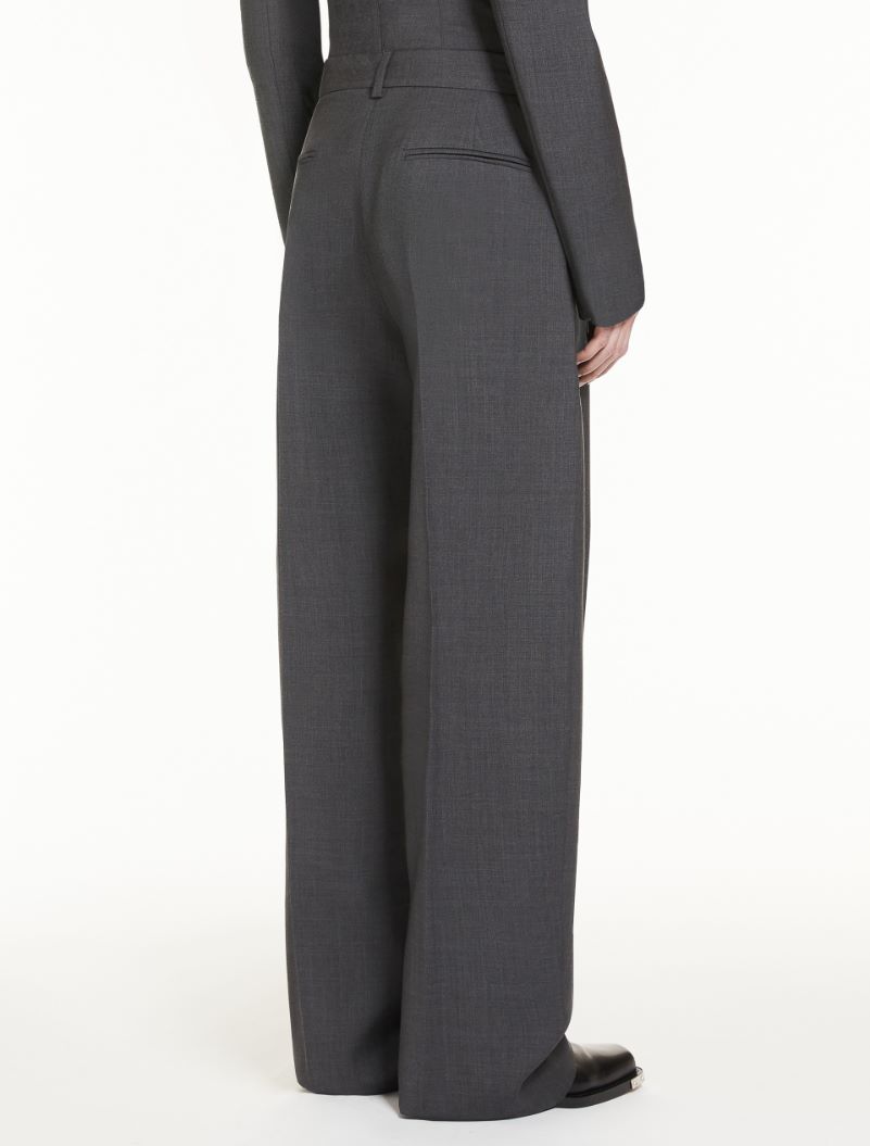 Oversized stretch wool trousers - DARK GREY - Sportmax