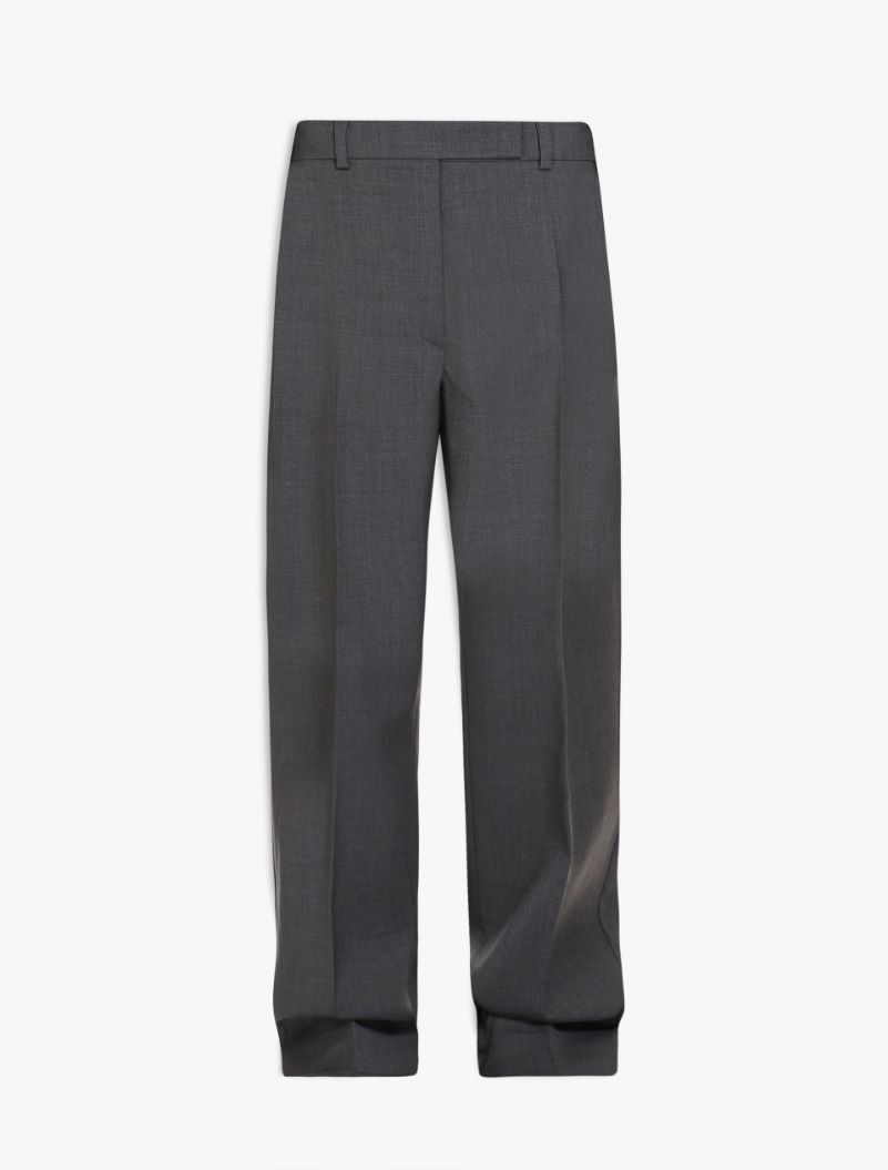 Oversized stretch wool trousers - DARK GREY - Sportmax