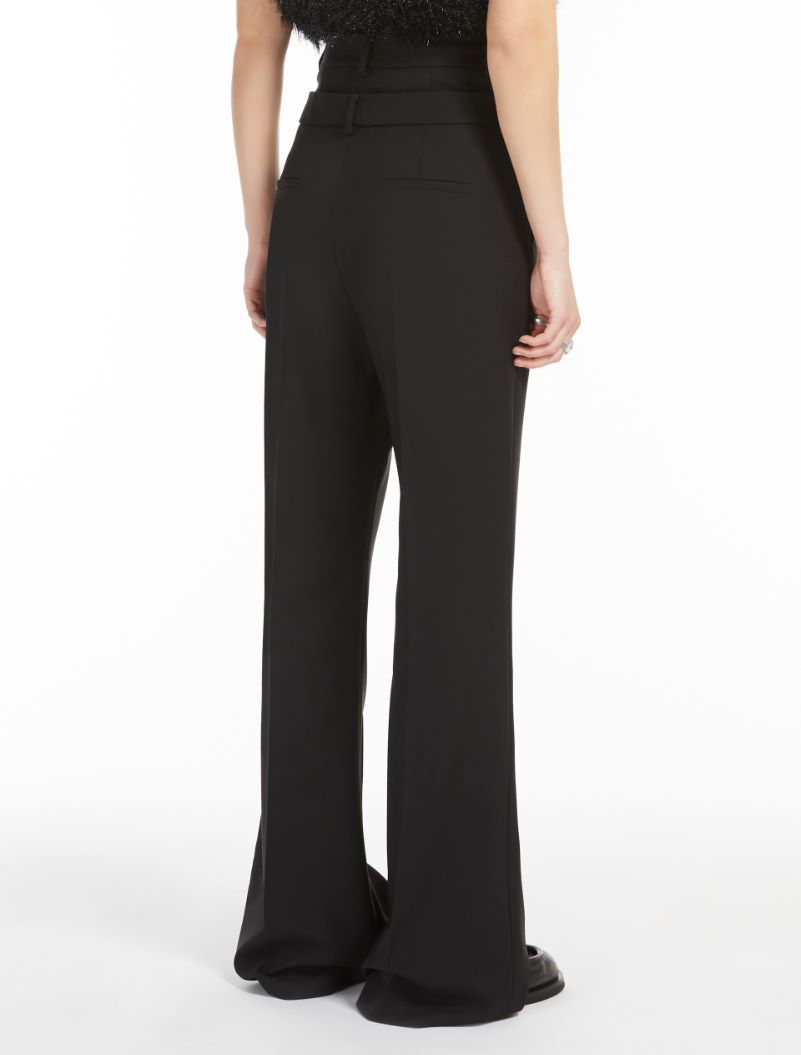 Flared trousers with a branded double belt - BLACK - Sportmax