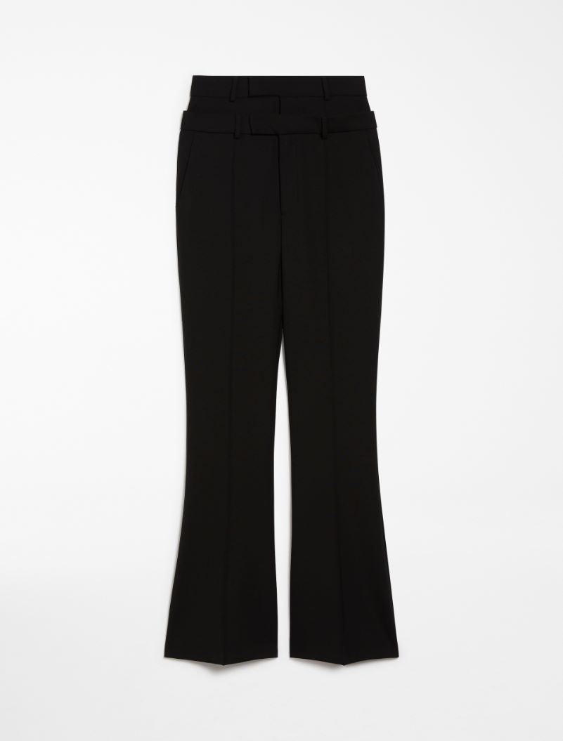 Flared trousers with a branded double belt - BLACK - Sportmax