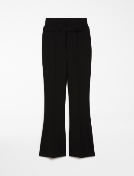 Pantalone flare con doppia cintura personalizzata - NERO - Sportmax