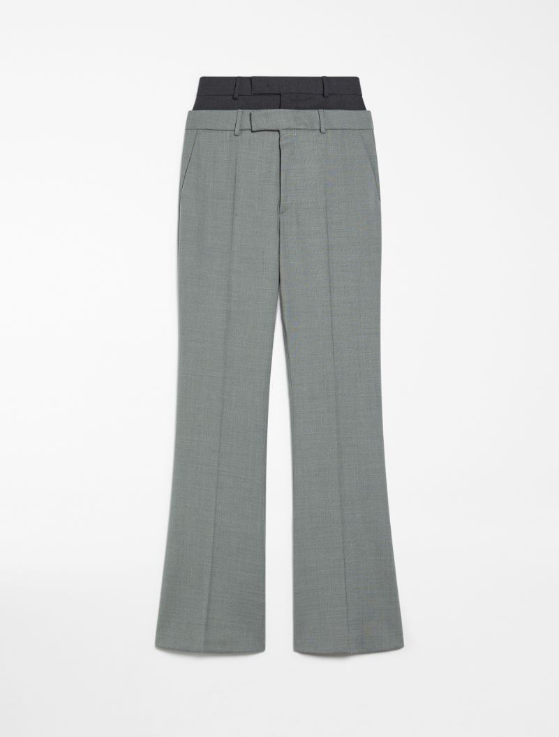 Flared trousers with a branded double belt - LIGHT GREY - Sportmax