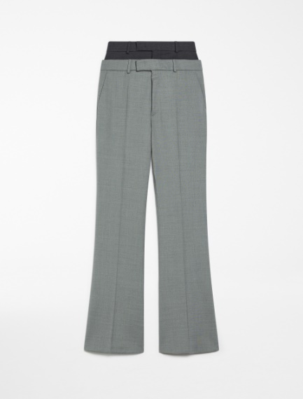 Pantalone flare con doppia cintura personalizzata - GRIGIO CHIARO - Sportmax