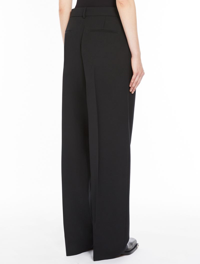 Wide-leg wool-blend trousers - BLACK - Sportmax