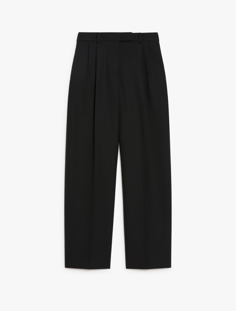 Wide-leg wool-blend trousers - BLACK - Sportmax