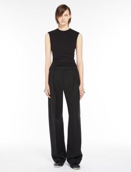 Pantalone ampio in misto lana - NERO - Sportmax