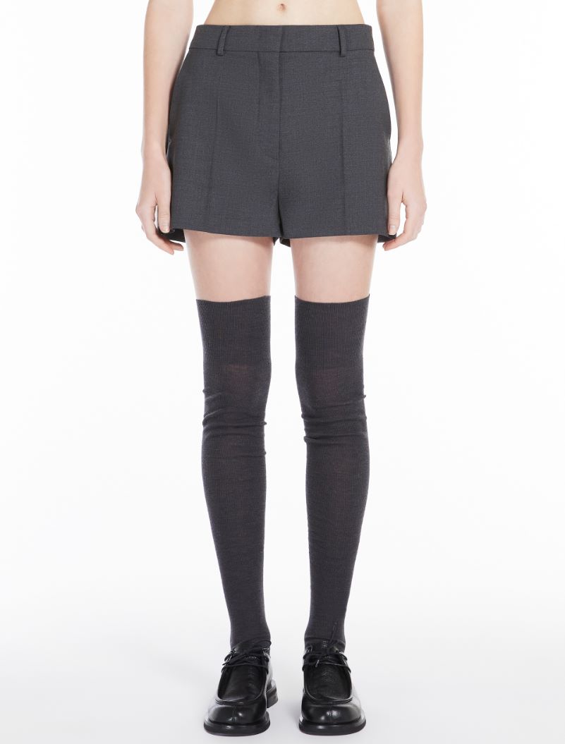 Stretch wool shorts - DARK GREY - Sportmax