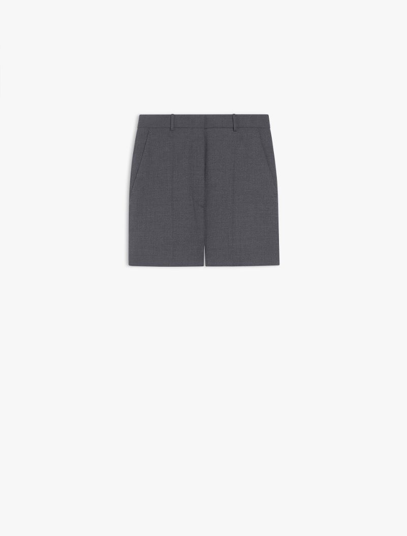 Stretch wool shorts - DARK GREY - Sportmax