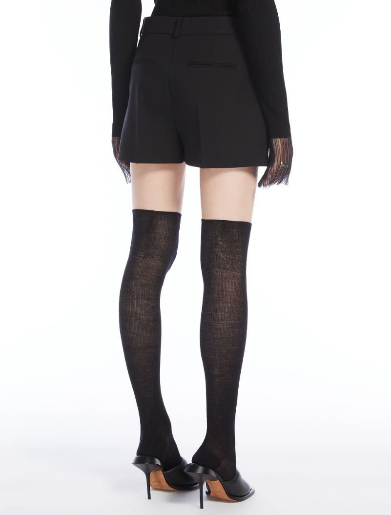 Stretch wool shorts - BLACK - Sportmax