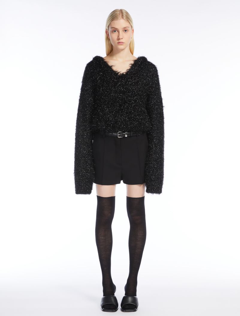 Stretch wool shorts - BLACK - Sportmax