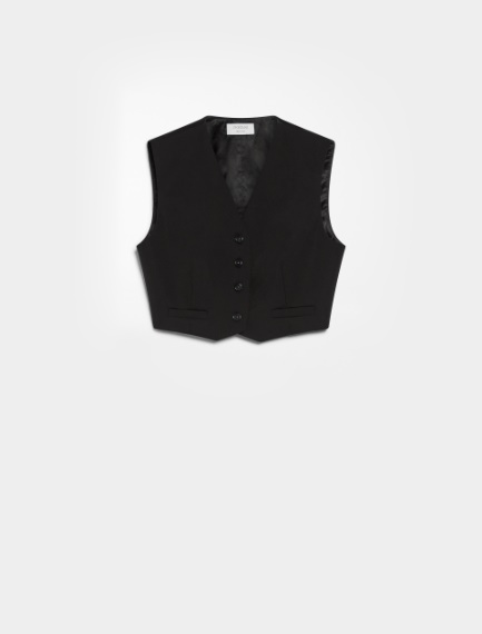 Gilet crop in lana stretch - NERO - Sportmax