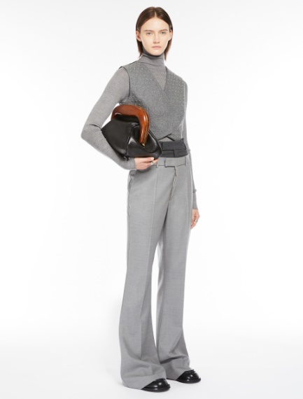 Cropped wool waistcoat with studs - MEDIUM GREY - Sportmax