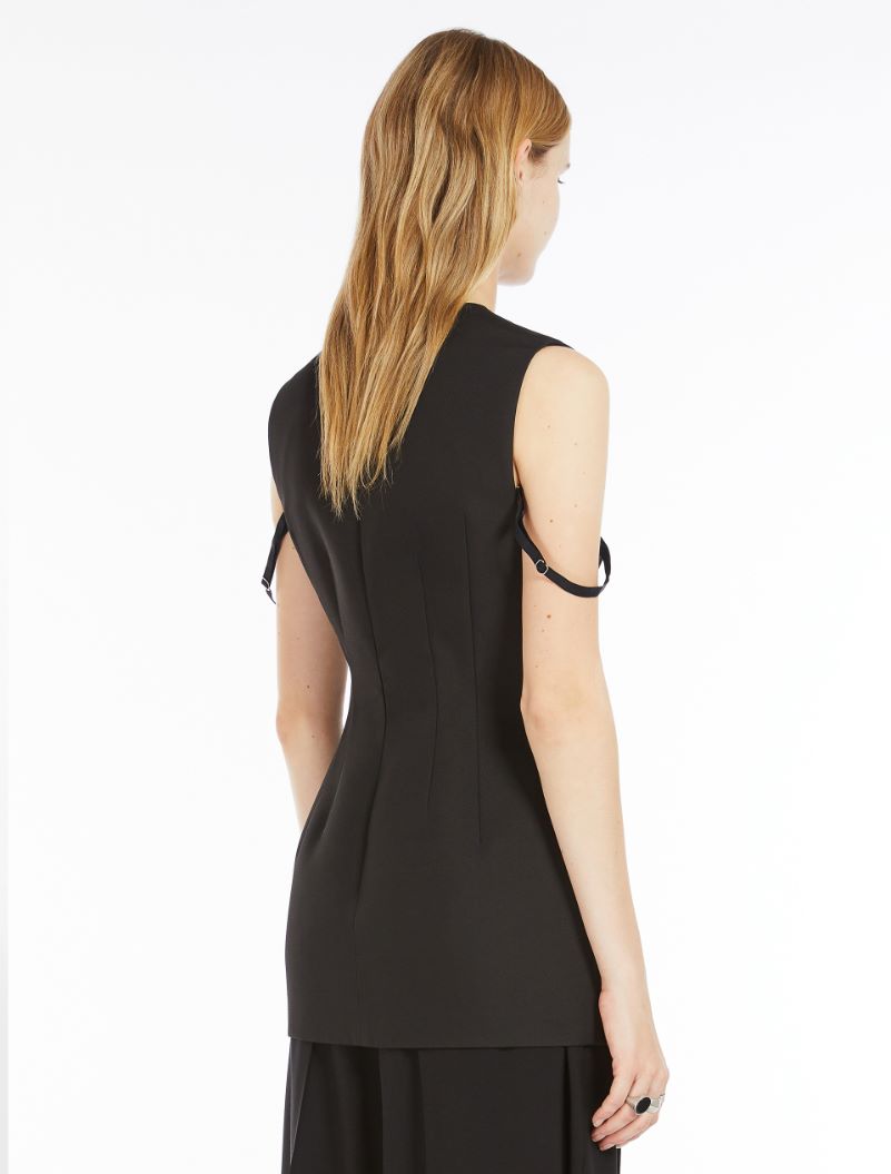 Sleeveless top with corset detail - BLACK - Sportmax