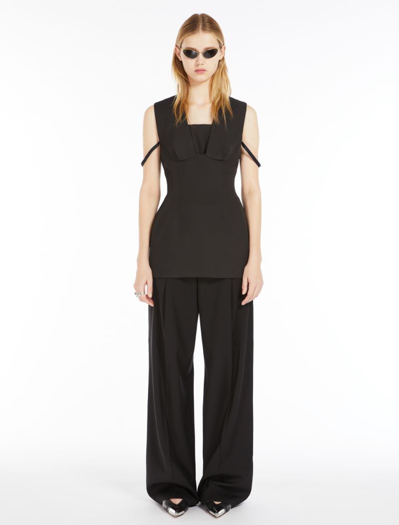 Sleeveless top with corset detail - BLACK - Sportmax