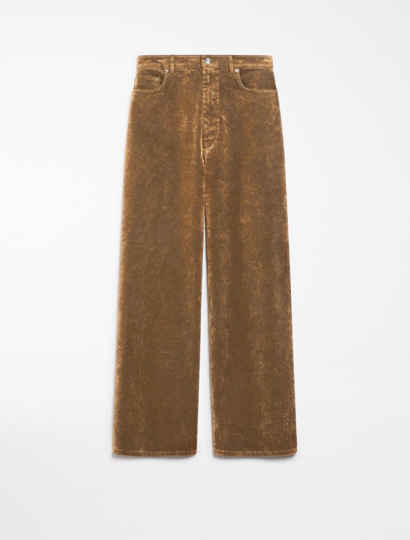 Oversized 5-pocket flocked denim jeans - CAMEL - Sportmax