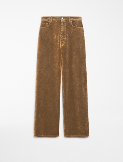 Oversized 5-pocket flocked denim jeans - CAMEL - Sportmax