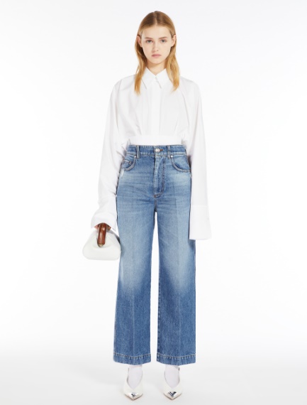 High-waisted cropped jeans - NAVY - Sportmax