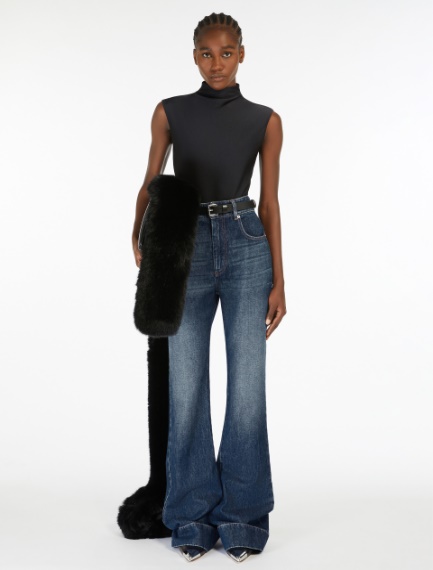 High-waisted 5-pocket trousers - MIDNIGHTBLUE - Sportmax