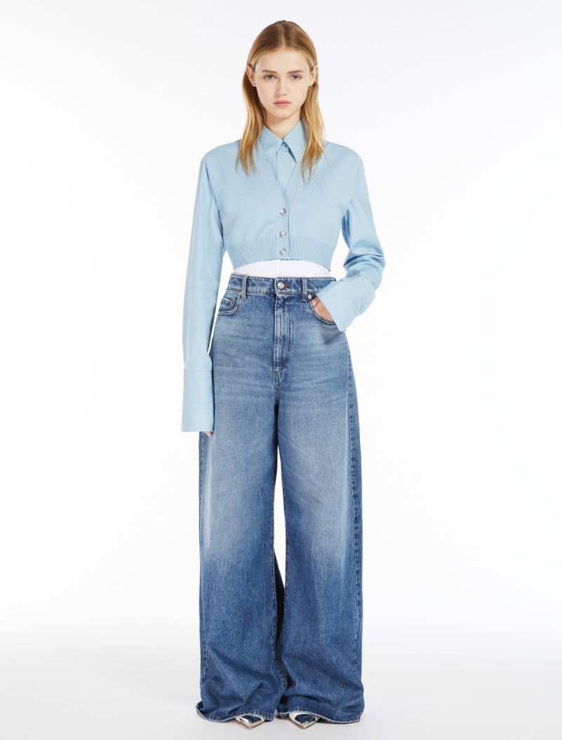 Oversized low-rise 5-pocket trousers - NAVY - Sportmax