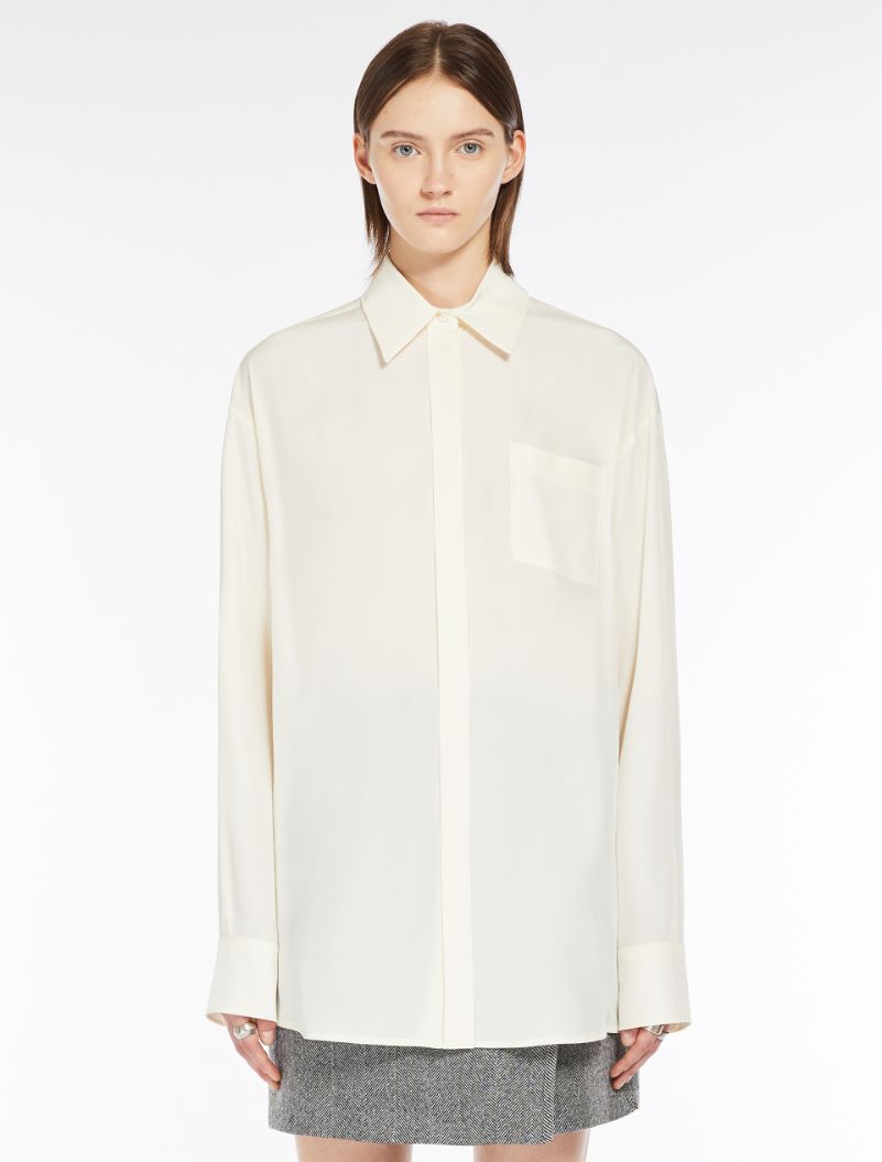 Comfort-fit silk shirt - IVORY - Sportmax