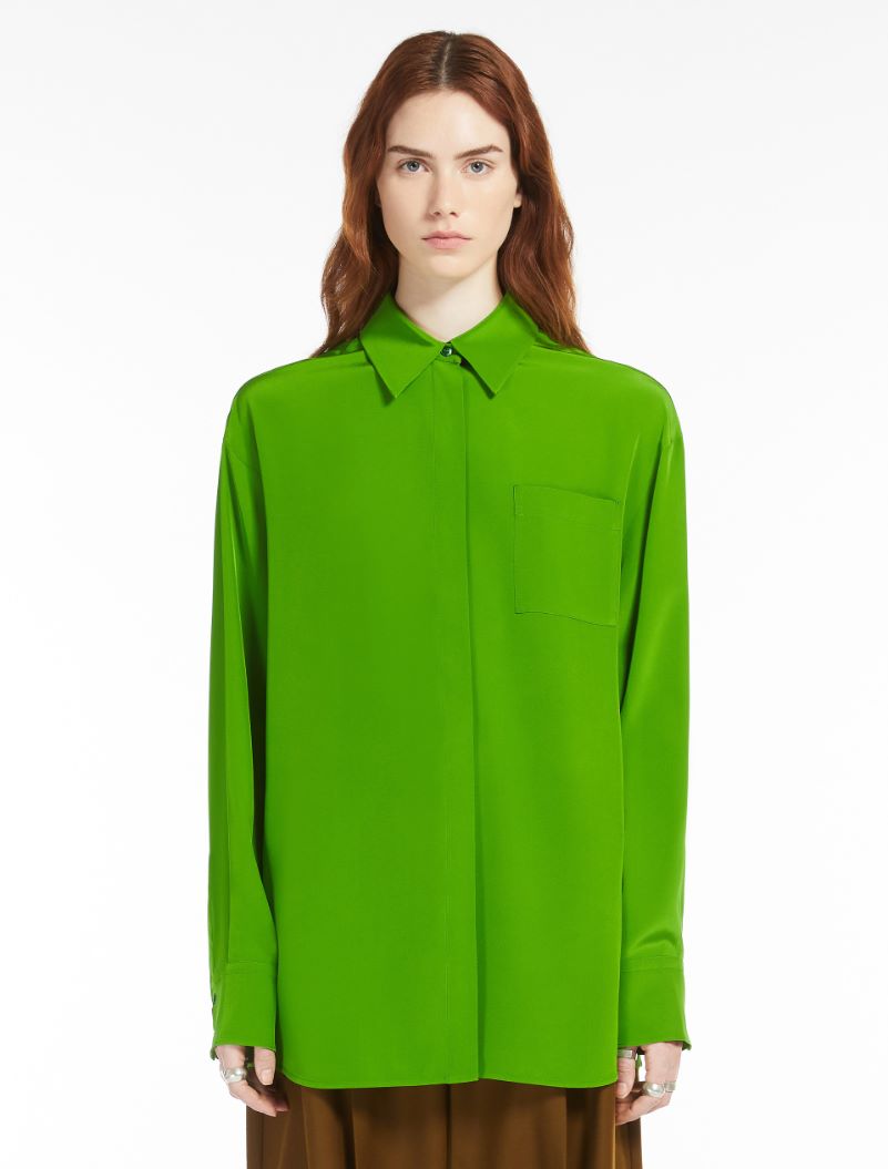 Comfort-fit silk shirt - GREEN - Sportmax