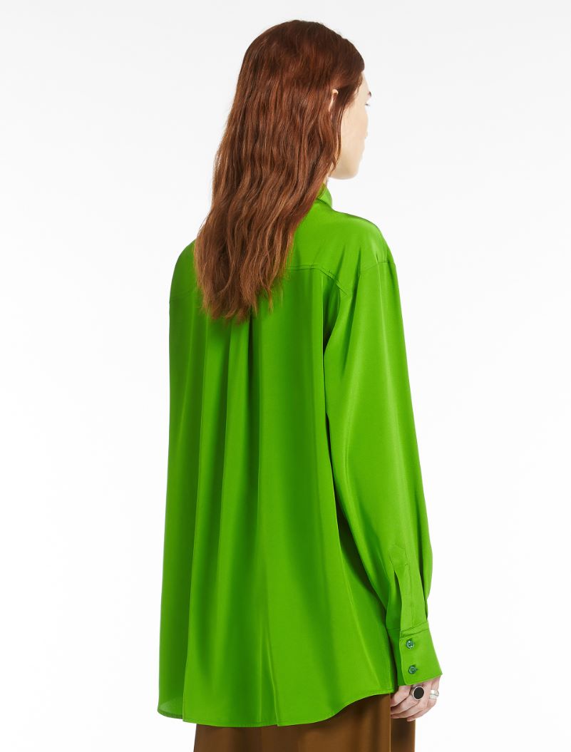 Comfort-fit silk shirt - GREEN - Sportmax