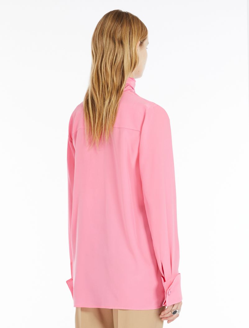 Sash-adorned silk blouse - SHOCKING PINK - Sportmax