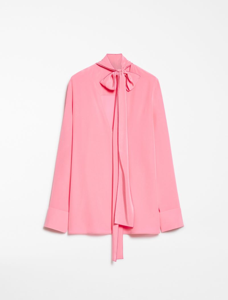 Sash-adorned silk blouse - SHOCKING PINK - Sportmax