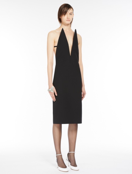 Fitted tech-wool dress - BLACK - Sportmax