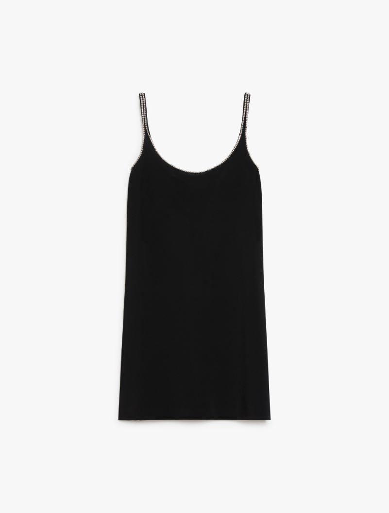 Short stretch viscose dress - BLACK - Sportmax