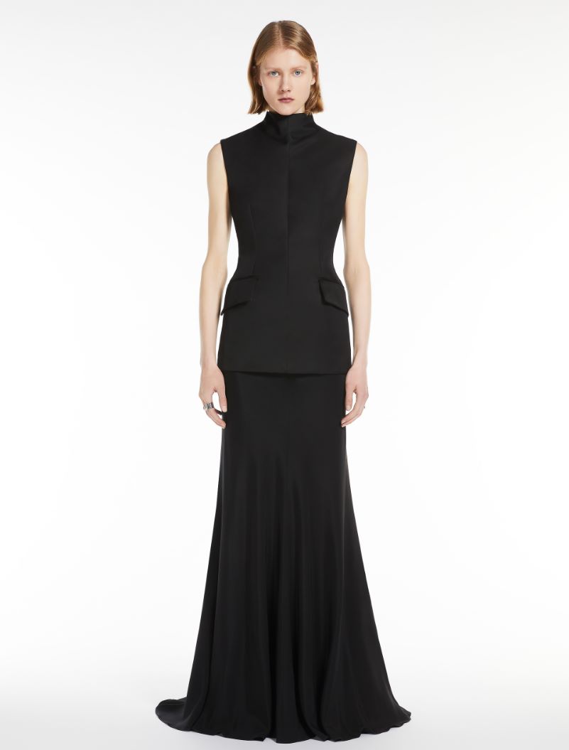 Long bi-material dress - KLEPSYDRA CAPSULE - BLACK - Sportmax