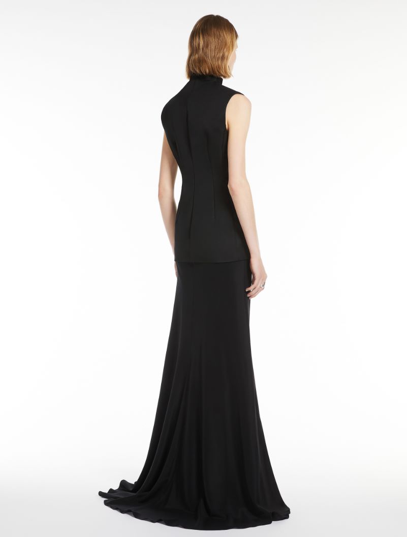 Long bi-material dress - KLEPSYDRA CAPSULE - BLACK - Sportmax