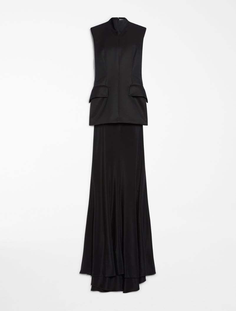 Long bi-material dress - KLEPSYDRA CAPSULE - BLACK - Sportmax