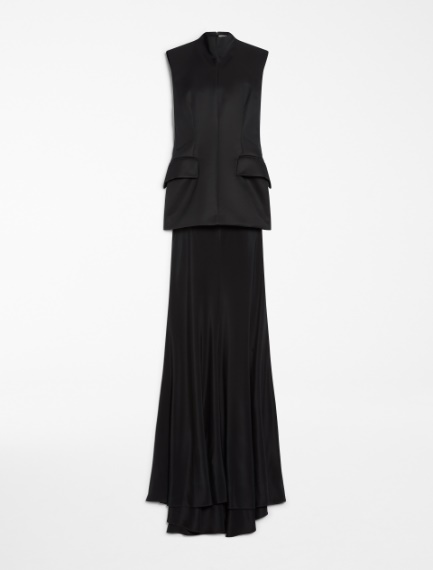 Long bi-material dress - KLEPSYDRA CAPSULE - BLACK - Sportmax