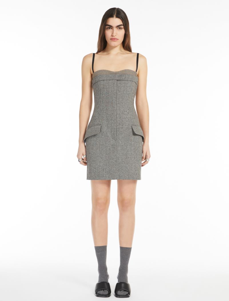 Tweed bustier dress - BLACK - Sportmax