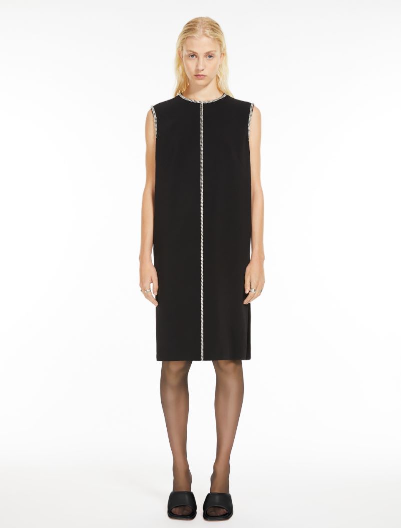 Sleeveless stretch viscose dress - BLACK - Sportmax