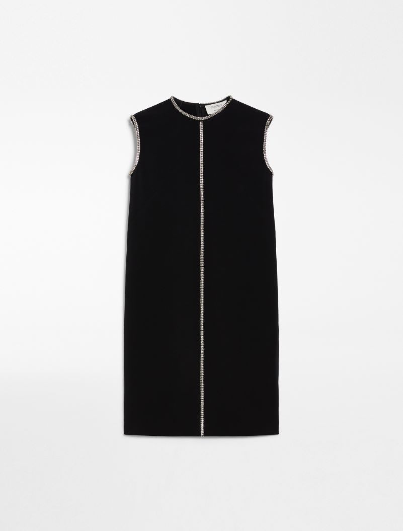 Sleeveless stretch viscose dress - BLACK - Sportmax