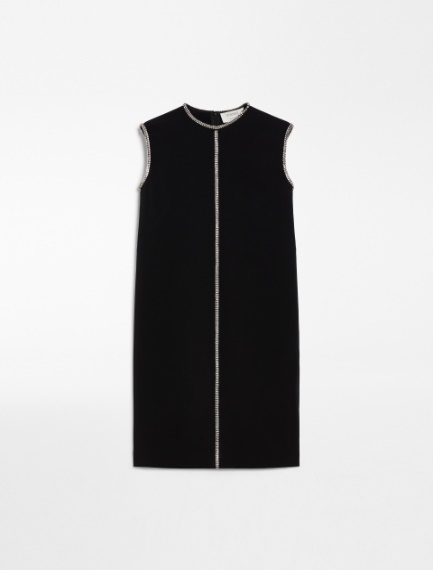 Sleeveless stretch viscose dress - BLACK - Sportmax