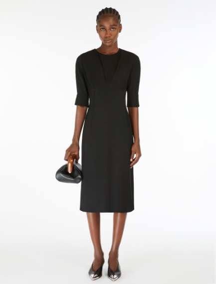 Matte satin dress - BLACK - Sportmax