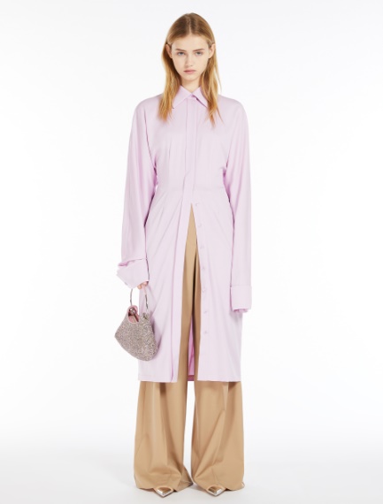 Kimono-sleeve shirt dress - MAUVE - Sportmax