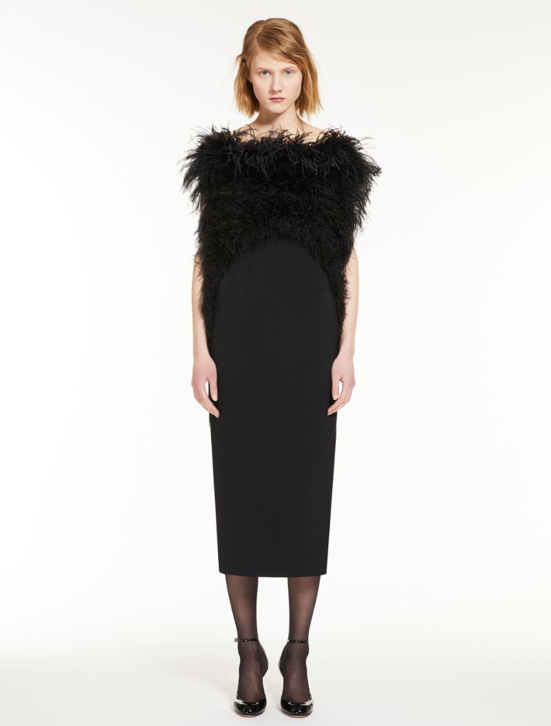 Dress with feathers - BLACK - Sportmax